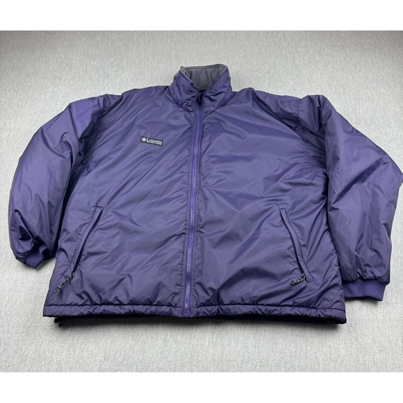 Columbia Other - Columbia Jacket Mens XL Purple Full Zip Bomber Outdoor Hiking Puffer Mock Neck